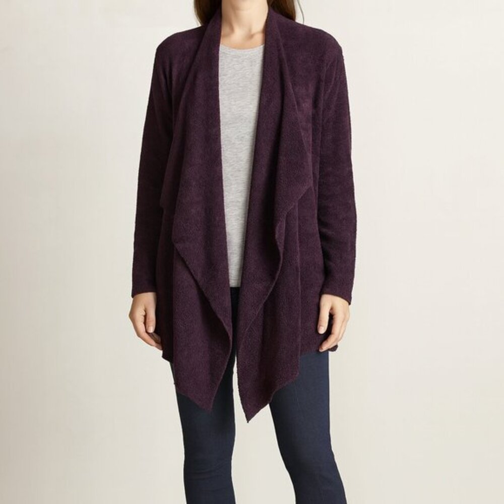 Barefoot Dreams Calypso 436 Cardigan‎ Women’s Size S/M Purple Bamboo Knit Drape
